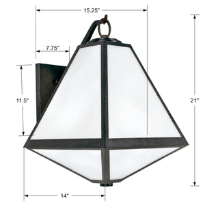 Brian Patrick Flynn for Crystorama Glacier 3 Light Black Charcoal Outdoor Sconce GLA-9702-OP-BC