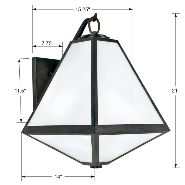Brian Patrick Flynn for Crystorama Glacier 3 Light Black Charcoal Outdoor Sconce GLA-9702-OP-BC