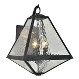 Brian Patrick Flynn for Crystorama Glacier 3 Light Black Charcoal Outdoor Sconce GLA-9702-WT-BC