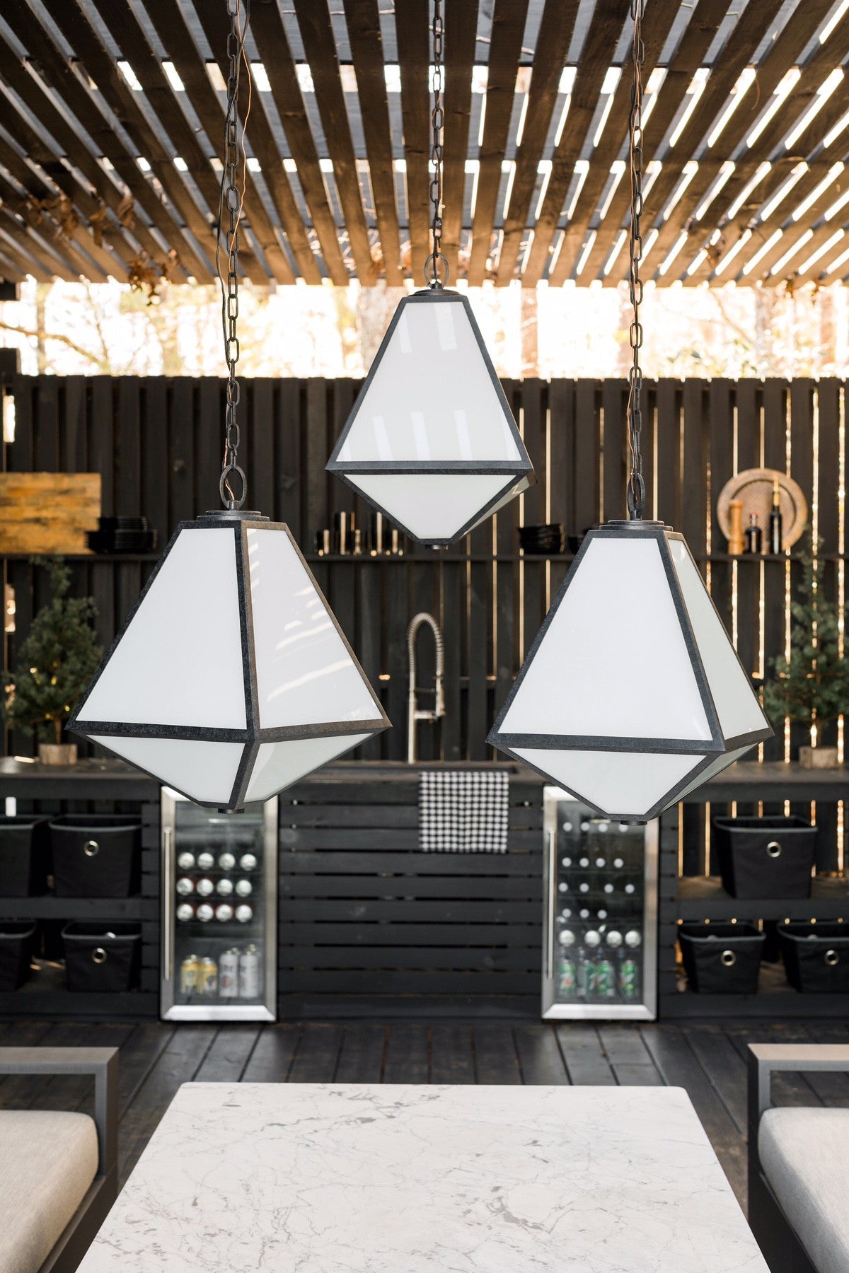 Brian Patrick Flynn for Crystorama Glacier 3 Light Black Charcoal Outdoor Pendant GLA-9705-OP-BC