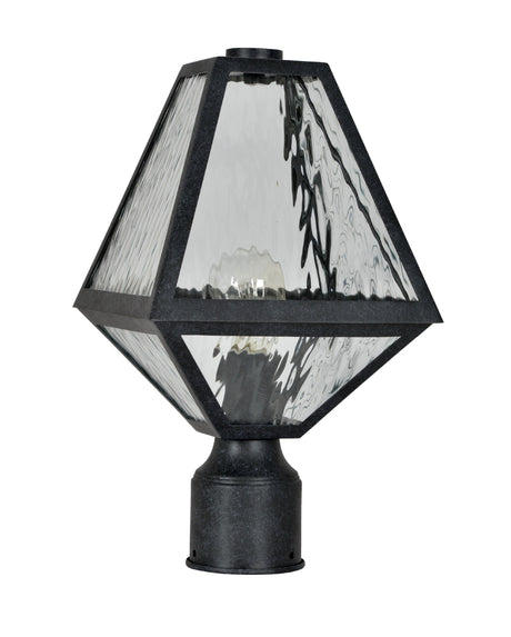 Brian Patrick Flynn for Crystorama Glacier 1 Light Black Charcoal Small Outdoor Post GLA-9707-WT-BC