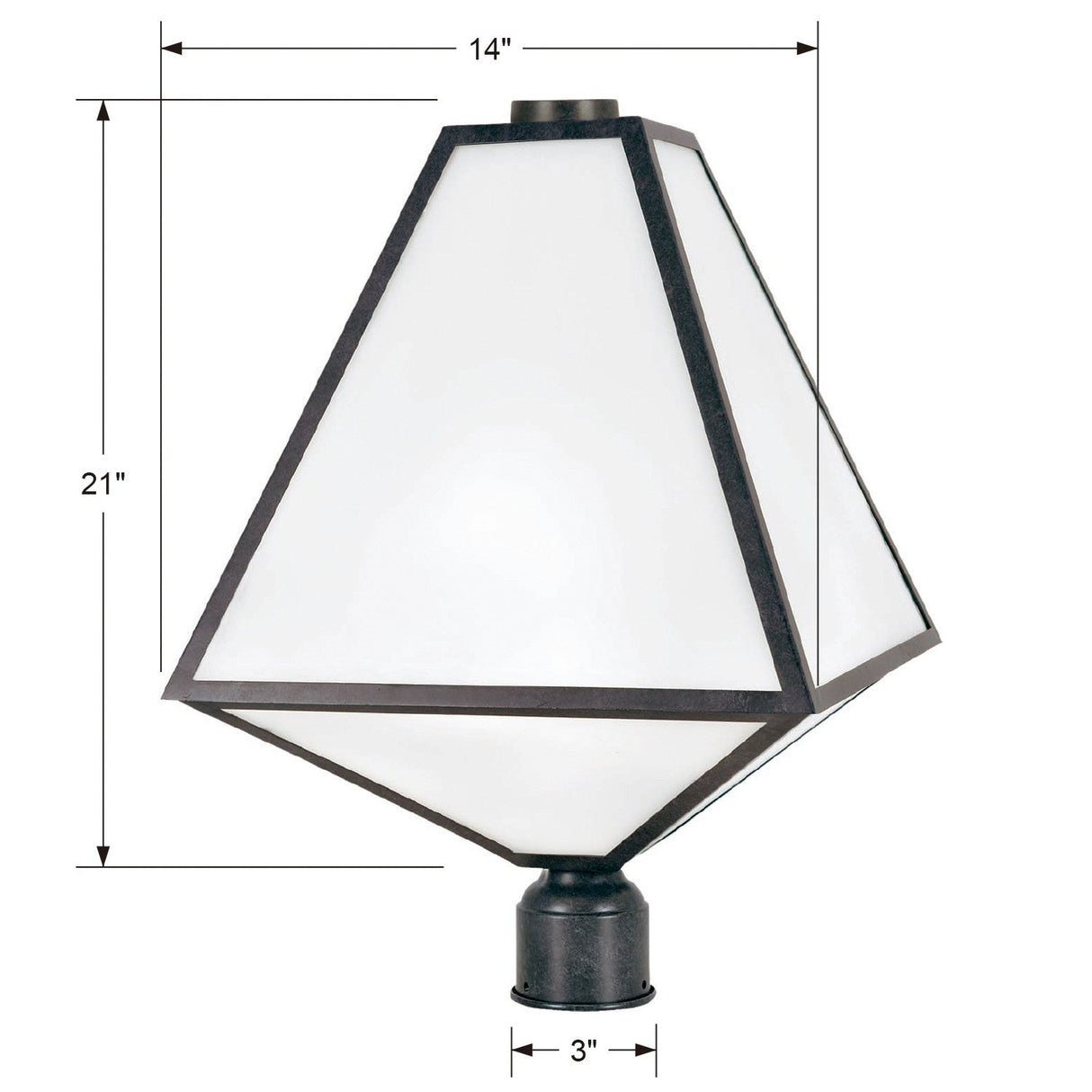 Brian Patrick Flynn for Crystorama Glacier 3 Light Black Charcoal Outdoor Post GLA-9709-OP-BC