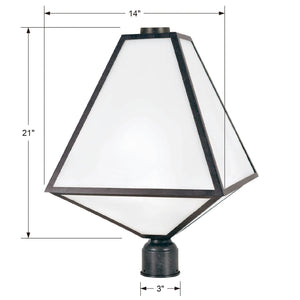 Brian Patrick Flynn for Crystorama Glacier 3 Light Black Charcoal Outdoor Post GLA-9709-OP-BC