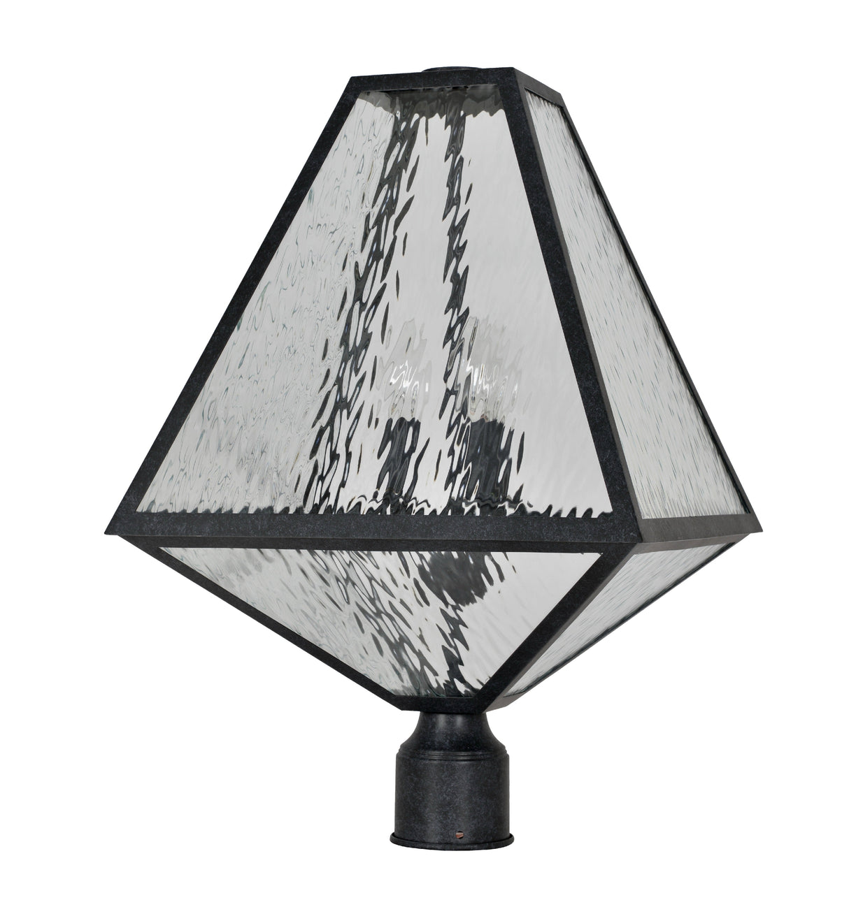 Brian Patrick Flynn for Crystorama Glacier 3 Light Black Charcoal Large Outdoor Post GLA-9709-WT-BC