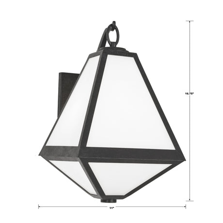 Brian Patrick Flynn for Crystorama Glacier 2 Light Black Charcoal Outdoor Sconce GLA-9722-OP-BC