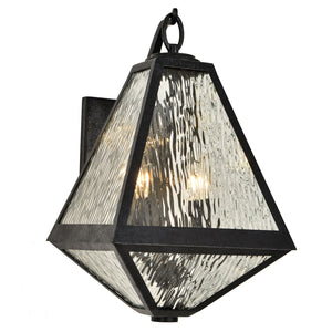 Brian Patrick Flynn for Crystorama Glacier 2 Light Black Charcoal Outdoor Sconce GLA-9722-WT-BC