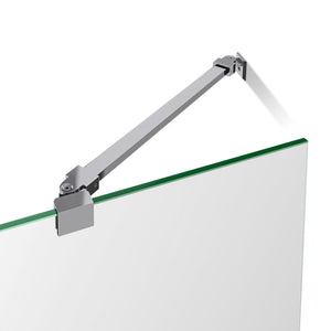 DreamLine Aqua Ultra 36 in. D x 60 in. W x 74 3/4 in. H Frameless Shower Door in Chrome and Left Drain Biscuit Base Kit