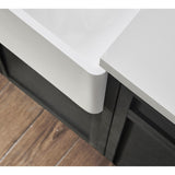 Arcticstone GPFA331810BCD 33-Inch Solid Surface White Stone Apron-Front Double Bowl Farmhouse Kitchen Sink, Matte/Glossy White