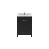 Virtu USA Caroline Avenue 24" Single Bath Vanity with White Quartz Top and Round Sink - Luxe Bathroom Vanities