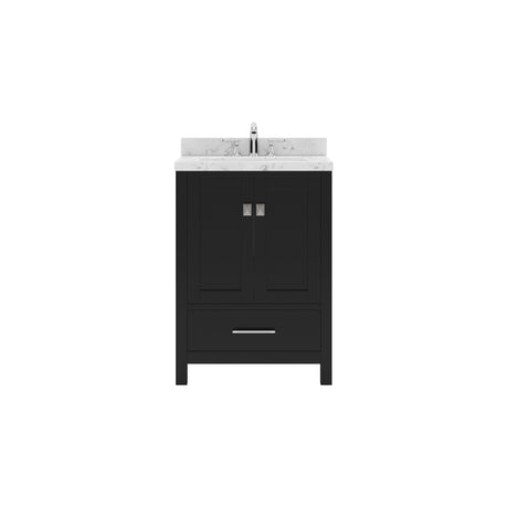 Virtu USA Caroline Avenue 24" Single Bath Vanity with White Quartz Top and Round Sink - Luxe Bathroom Vanities