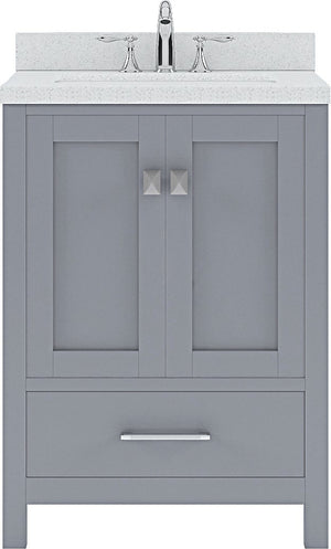Virtu USA Caroline Avenue 24" Single Bath Vanity with Dazzle White Top and Square Sink - Luxe Bathroom Vanities