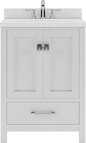 Virtu USA Caroline Avenue 24" Single Bath Vanity with Dazzle White Top and Square Sink - Luxe Bathroom Vanities