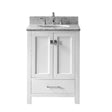 Virtu USA Caroline Avenue 24" Single Bath Vanity in White with Marble Top and Round Sink with Polished Chrome Faucet - Luxe Bathroom Vanities Luxury Bathroom Fixtures Bathroom Furniture