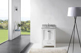 Virtu USA Caroline Avenue 24" Single Bath Vanity with White Marble Top and Round Sink