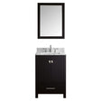 Virtu USA Caroline Avenue 24" Single Bath Vanity with Marble Top and Square Sink with Brushed Nickel Faucet and Mirror - Luxe Bathroom Vanities