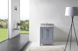 Virtu USA Caroline Avenue 24" Single Bath Vanity with White Marble Top and Square Sink with Polished Chrome Faucet