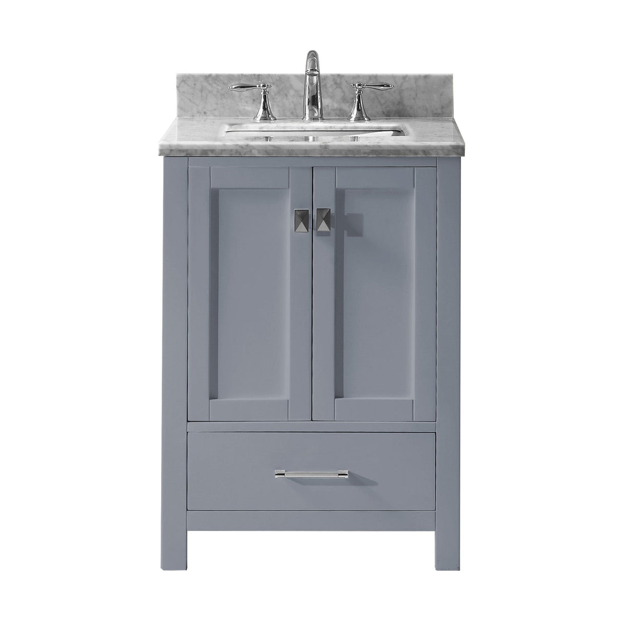 Virtu USA Caroline Avenue 24" Single Bath Vanity with Marble Top and Square Sink - Luxe Bathroom Vanities