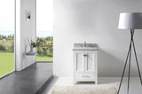 Virtu USA Caroline Avenue 24" Single Bath Vanity with White Marble Top and Square Sink