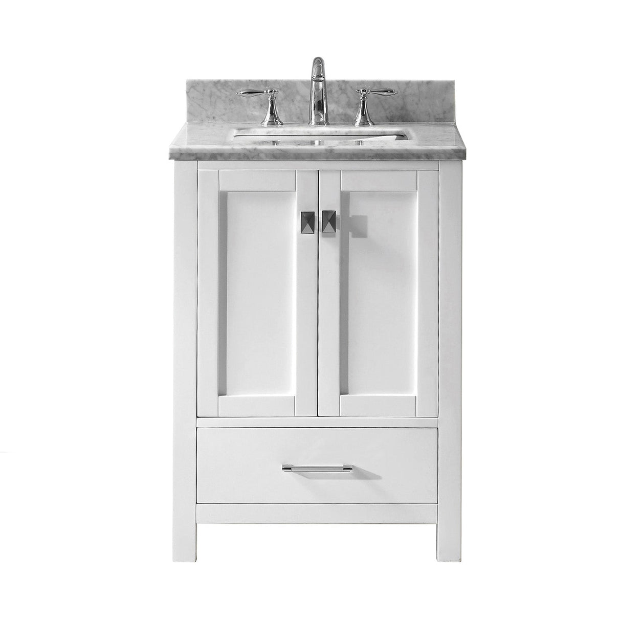 Virtu USA Caroline Avenue 24" Single Bath Vanity with Marble Top and Square Sink - Luxe Bathroom Vanities