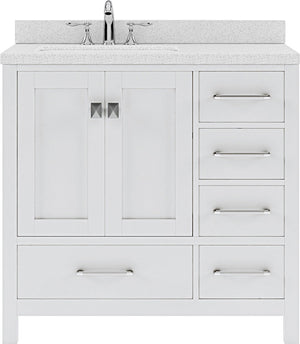 Virtu USA Caroline Avenue 36" Single Bath Vanity with Dazzle White Top and Round Sink - Luxe Bathroom Vanities Luxury Bathroom Fixtures Bathroom Furniture