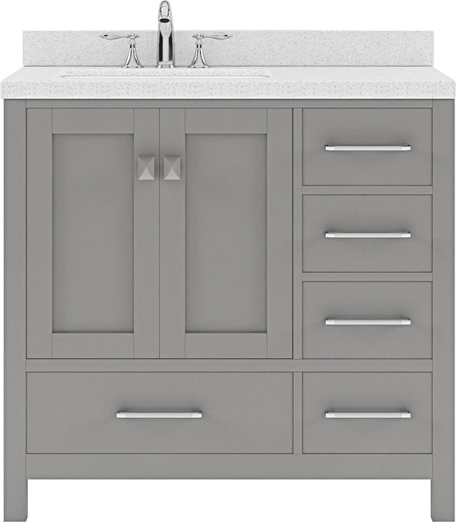 Virtu USA Caroline Avenue 36" Single Bath Vanity with Dazzle White Top and Square Sink - Luxe Bathroom Vanities Luxury Bathroom Fixtures Bathroom Furniture