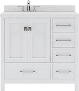 Virtu USA Caroline Avenue 36" Single Bath Vanity with Dazzle White Top and Square Sink - Luxe Bathroom Vanities Luxury Bathroom Fixtures Bathroom Furniture