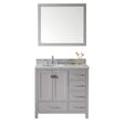 Virtu USA Caroline Avenue 36" Single Bath Vanity with Marble Top and Round Sink with Brushed Nickel Faucet and Mirror - Luxe Bathroom Vanities