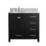 Virtu USA Caroline Avenue 36" Single Bath Vanity with Marble Top and Round Sink - Luxe Bathroom Vanities Luxury Bathroom Fixtures Bathroom Furniture