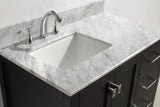 Virtu USA Caroline Avenue 36" Single Bath Vanity with White Marble Top and Square Sink with Polished Chrome Faucet with Matching Mirror