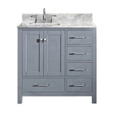 Virtu USA Caroline Avenue 36" Single Bath Vanity with Marble Top and Square Sink - Luxe Bathroom Vanities Luxury Bathroom Fixtures Bathroom Furniture