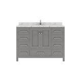 Virtu USA Caroline Avenue 48" Single Bath Vanity with White Quartz Top and Round Sink - Luxe Bathroom Vanities