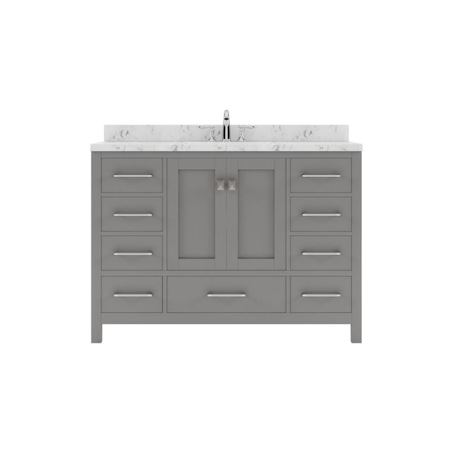 Virtu USA Caroline Avenue 48" Single Bath Vanity with White Quartz Top and Round Sink - Luxe Bathroom Vanities