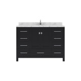 Virtu USA Caroline Avenue 48" Single Bath Vanity with White Quartz Top and Round Sink - Luxe Bathroom Vanities