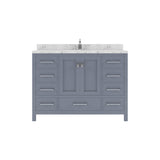 Virtu USA Caroline Avenue 48" Single Bath Vanity with White Quartz Top and Round Sink - Luxe Bathroom Vanities