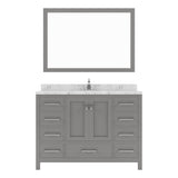 Virtu USA Caroline Avenue 48" Single Bath Vanity with White Quartz Top and Square Sink with Matching Mirror - Luxe Bathroom Vanities