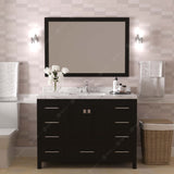 Virtu USA Caroline Avenue 48" Single Bath Vanity with White Quartz Top and Square Sink with Matching Mirror