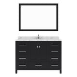 Virtu USA Caroline Avenue 48" Single Bath Vanity with White Quartz Top and Square Sink with Matching Mirror - Luxe Bathroom Vanities