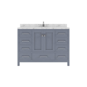 Virtu USA Caroline Avenue 48" Single Bath Vanity with White Quartz Top and Square Sink - Luxe Bathroom Vanities