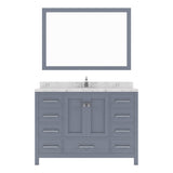 Virtu USA Caroline Avenue 48" Single Bath Vanity with White Quartz Top and Square Sink with Matching Mirror - Luxe Bathroom Vanities