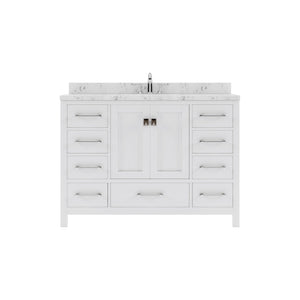 Virtu USA Caroline Avenue 48" Single Bath Vanity with White Quartz Top and Square Sink - Luxe Bathroom Vanities