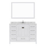 Virtu USA Caroline Avenue 48" Single Bath Vanity with White Quartz Top and Square Sink with Matching Mirror - Luxe Bathroom Vanities