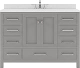 Virtu USA Caroline Avenue 48" Single Bath Vanity with Dazzle White Top and Round Sink - Luxe Bathroom Vanities Luxury Bathroom Fixtures Bathroom Furniture