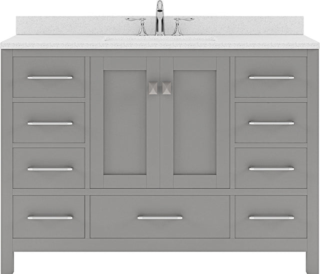 Virtu USA Caroline Avenue 48" Single Bath Vanity with Dazzle White Top and Round Sink - Luxe Bathroom Vanities Luxury Bathroom Fixtures Bathroom Furniture