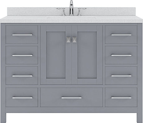 Virtu USA Caroline Avenue 48" Single Bath Vanity with Dazzle White Top and Round Sink - Luxe Bathroom Vanities