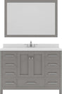 Virtu USA Caroline Avenue 48" Single Bath Vanity with Dazzle White Top and Square Sink with Polished Chrome Faucet and Mirror - Luxe Bathroom Vanities