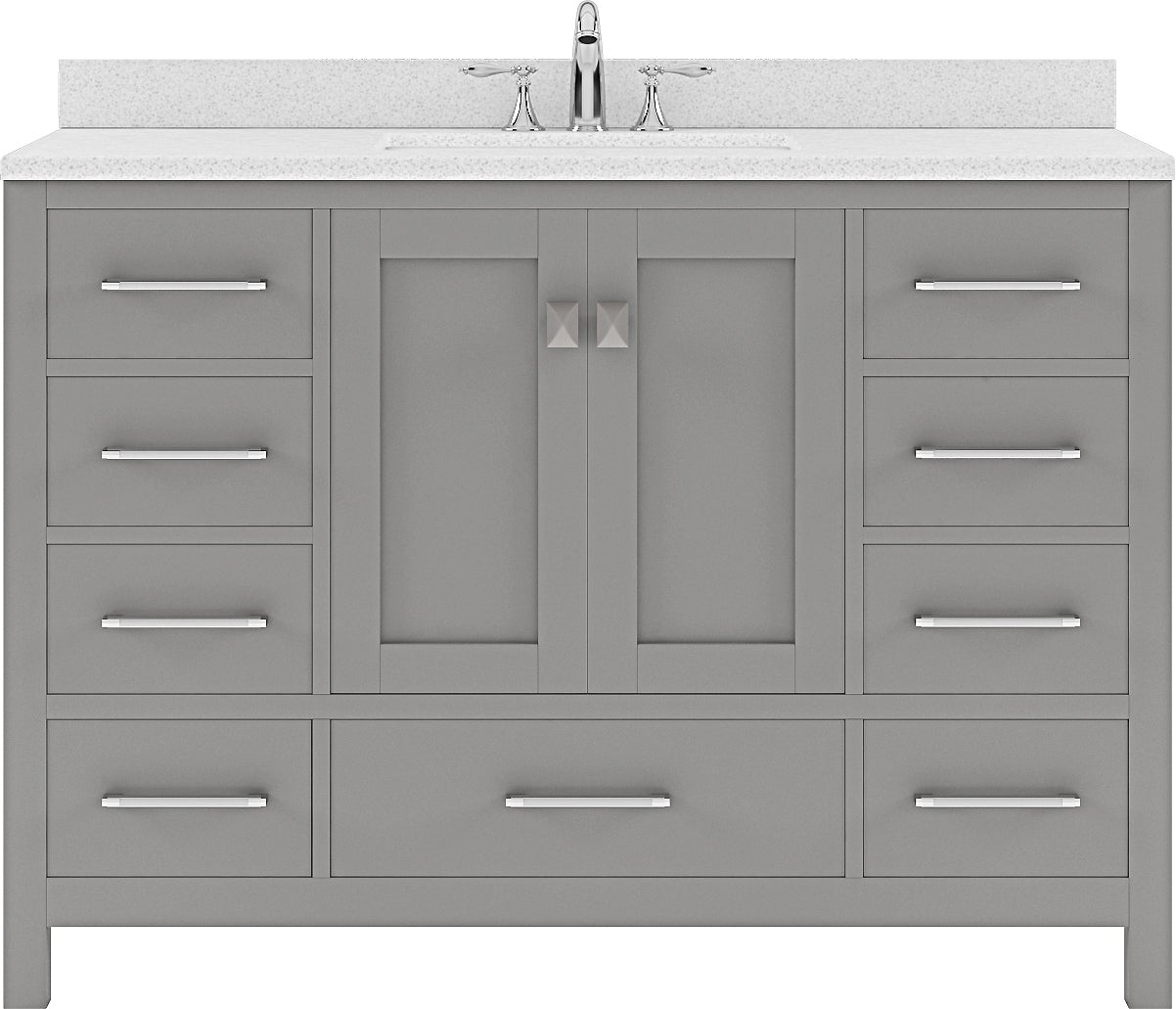 Virtu USA Caroline Avenue 48" Single Bath Vanity with Dazzle White Top and Square Sink - Luxe Bathroom Vanities