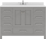 Virtu USA Caroline Avenue 48" Single Bath Vanity with Dazzle White Top and Square Sink - Luxe Bathroom Vanities