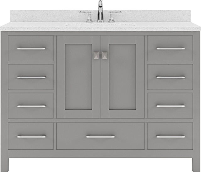 Virtu USA Caroline Avenue 48" Single Bath Vanity with Dazzle White Top and Square Sink - Luxe Bathroom Vanities