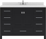 Virtu USA Caroline Avenue 48" Single Bath Vanity in Espresso with Dazzle White Top and Square Sink - Luxe Bathroom Vanities Luxury Bathroom Fixtures Bathroom Furniture