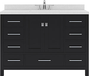Virtu USA Caroline Avenue 48" Single Bath Vanity in Espresso with Dazzle White Top and Square Sink - Luxe Bathroom Vanities Luxury Bathroom Fixtures Bathroom Furniture